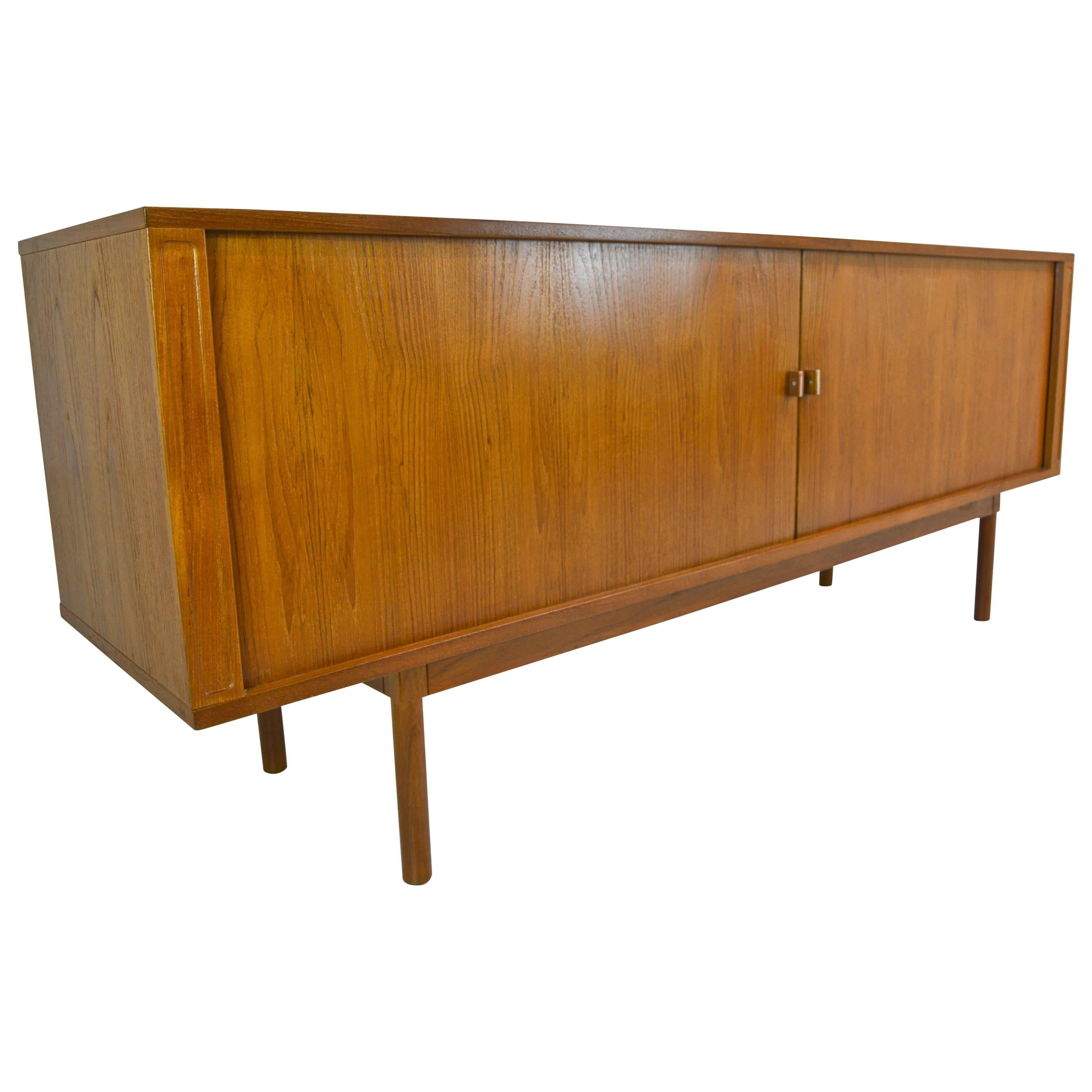 Tambour Credenza in Teak by Jens Harald Quistgaard for Lovig For Sale