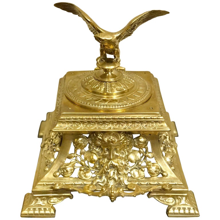 Napoleon III Bronze Eagle Motif Inkwell at 1stDibs