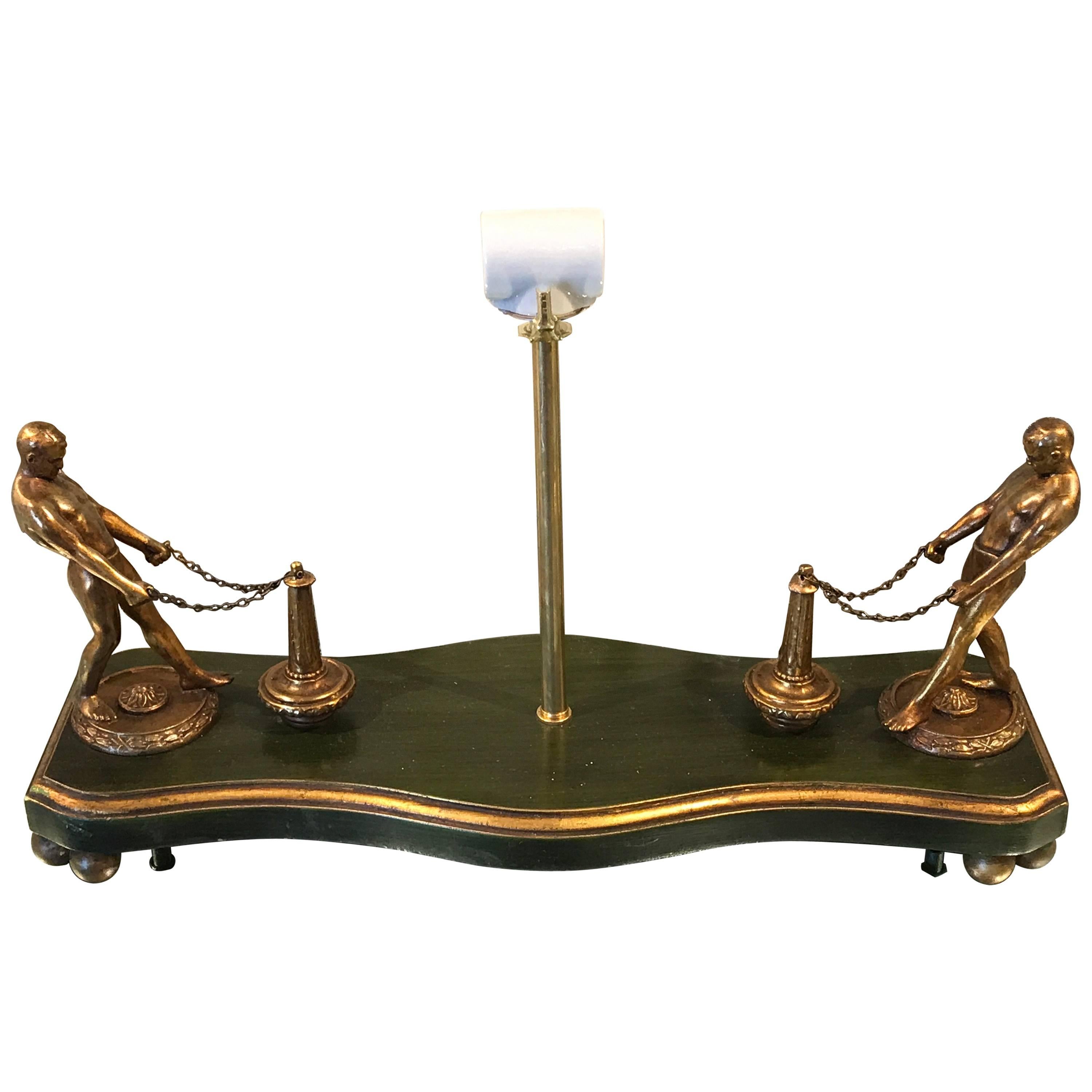Art Deco Male Figural Lamp For Sale