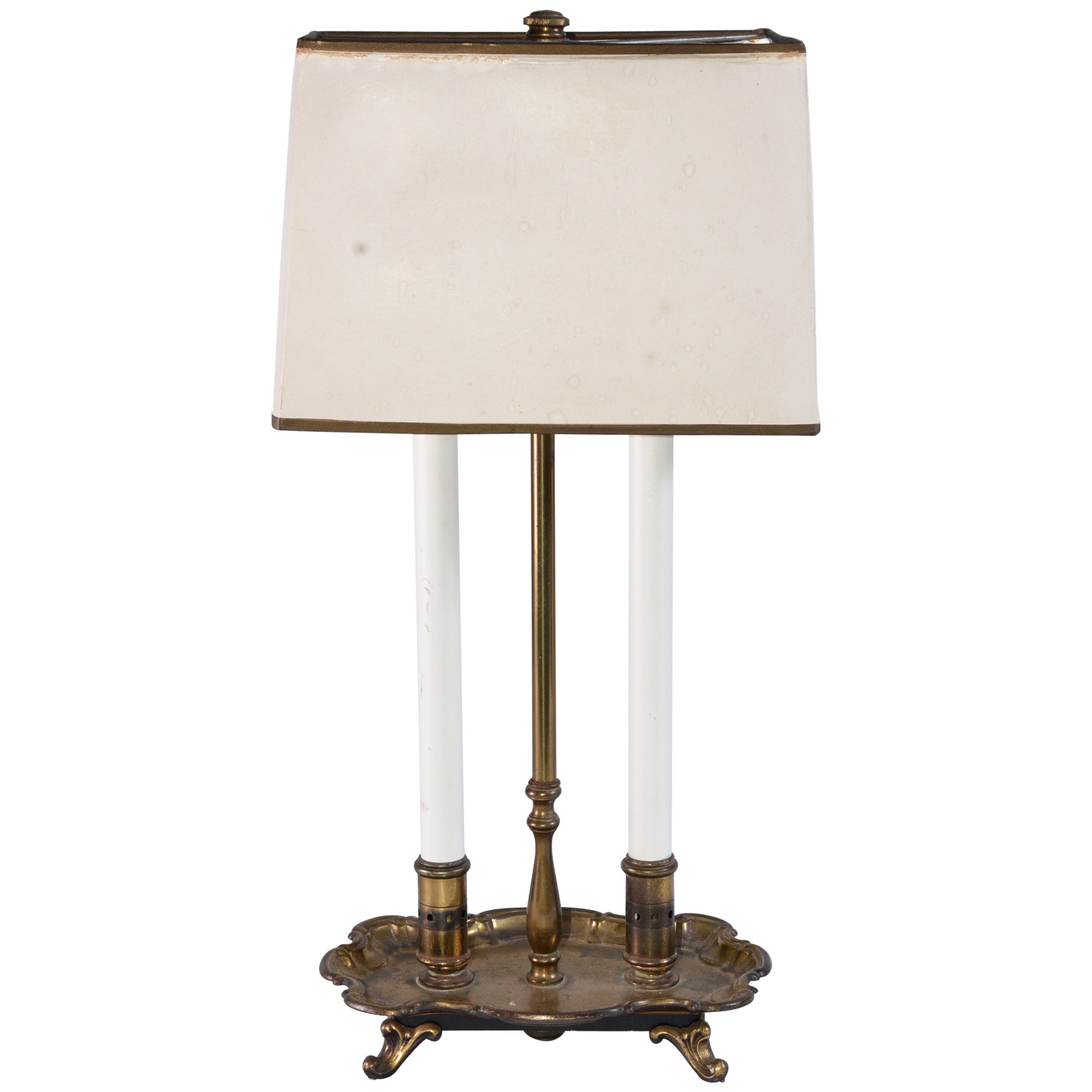 Vintage Brass Desk or Table Lamp with 'Hammered' Design at 1stDibs