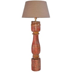 Antique Wood Spindle Table Lamp