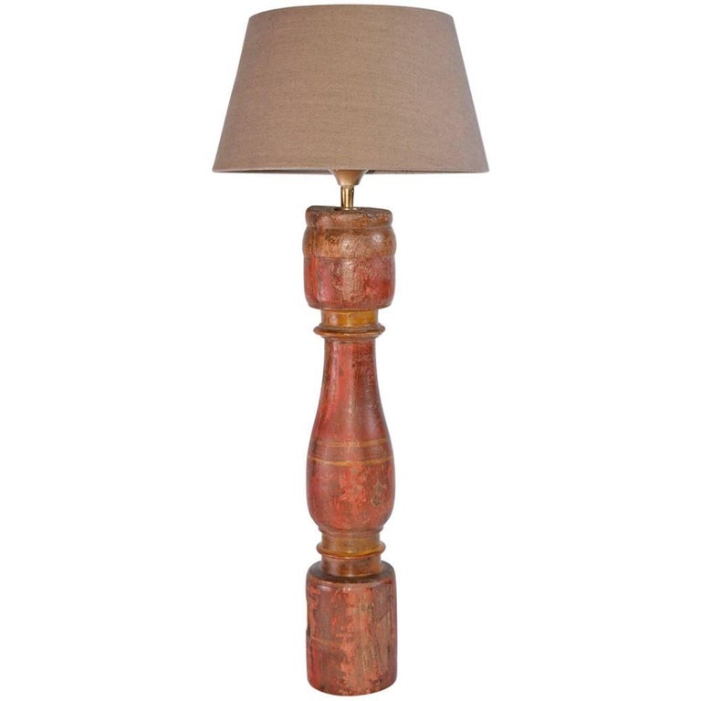 Antique Wood Spindle Table Lamp at 1stDibs