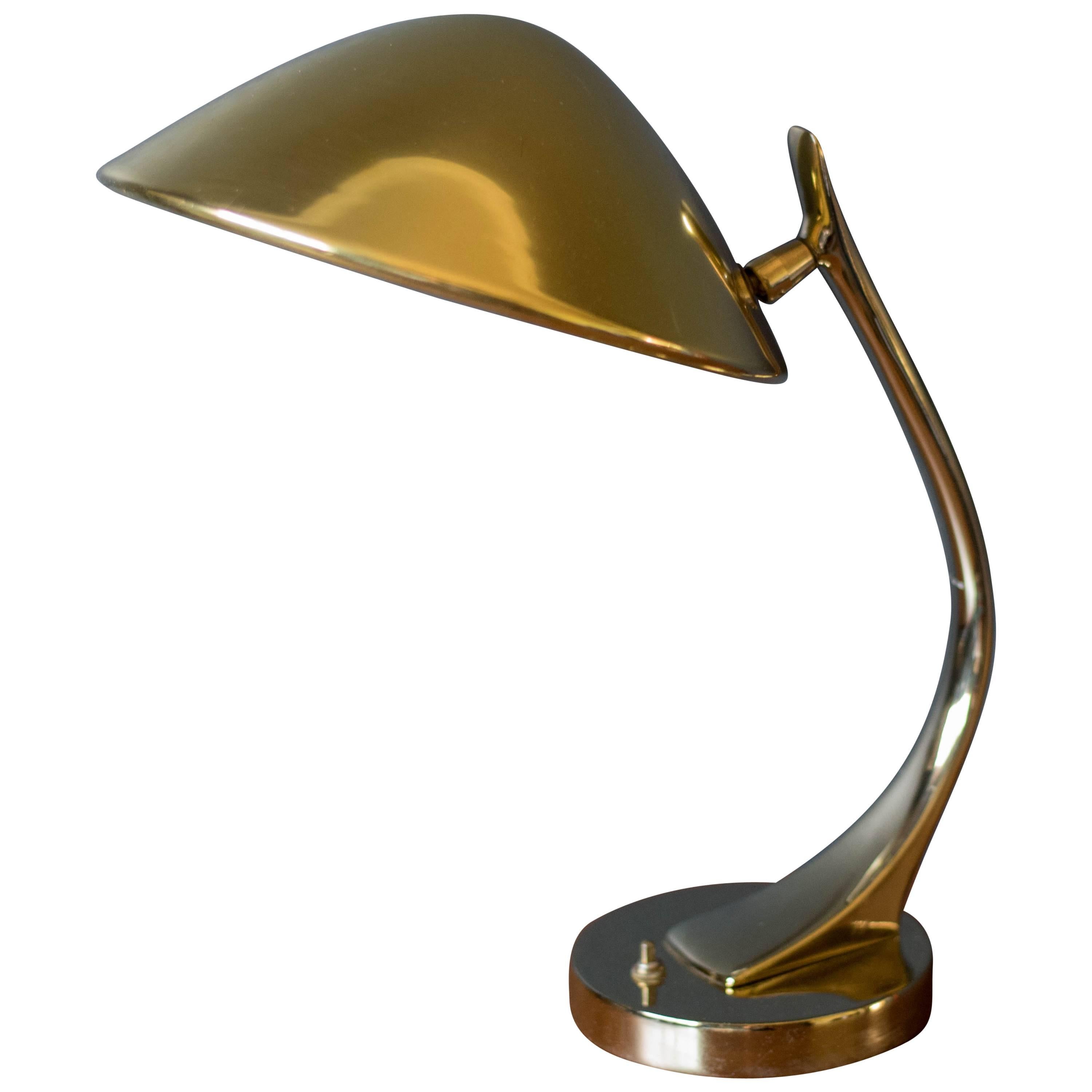 Vintage Sculptural Brass Laurel Lamp