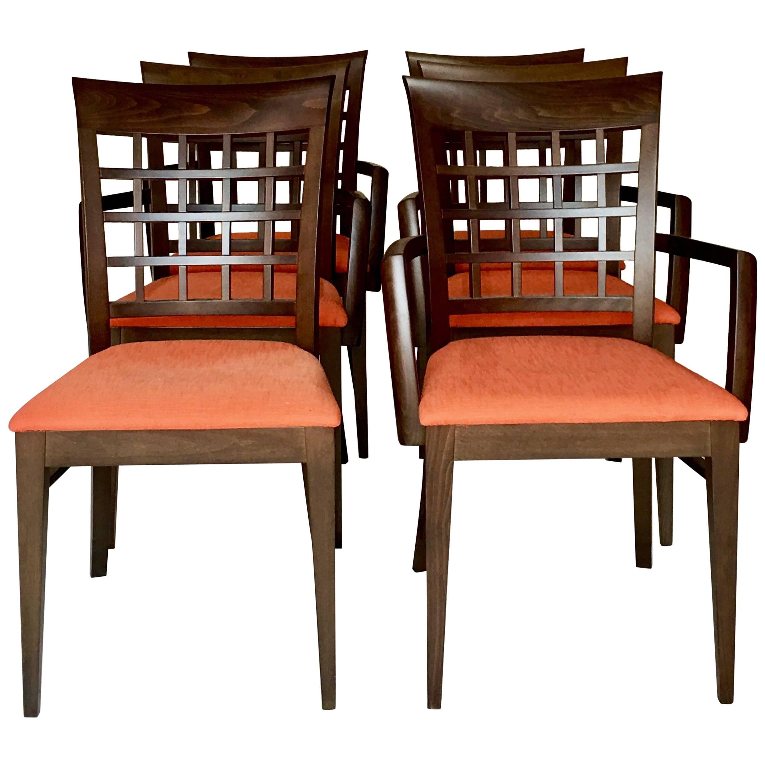 21st Century Modern Italian Upholstered Dining Chairs by Roche Bobois S/6 For Sale