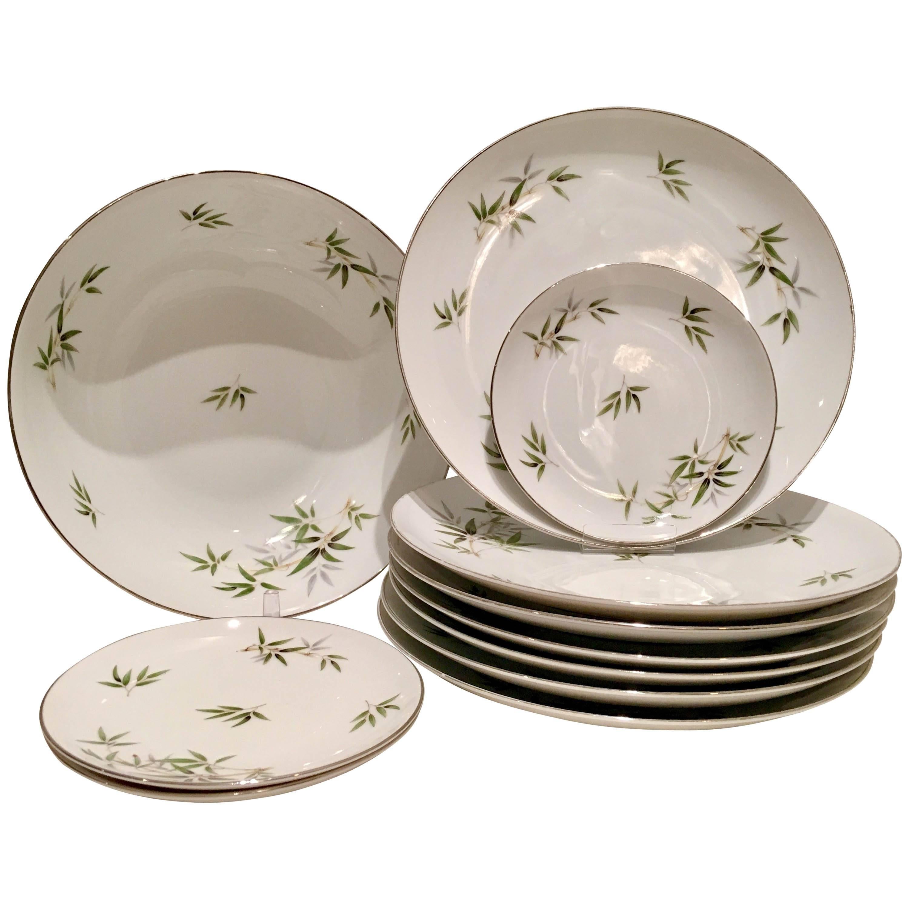 20th Century Japanese Porcelain & Platinum Dinnerware By, Wentworth-S/11