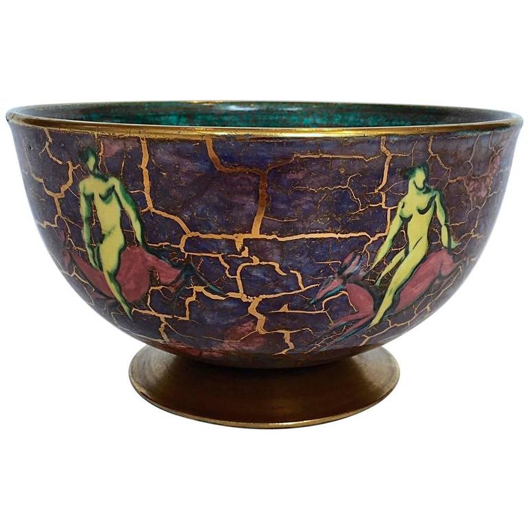 1960s Jean Mayodon Sèvres Large Glazed Ceramic Bowl at 1stDibs