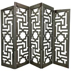 Egyptian Five-Panel Folding Floor Screen