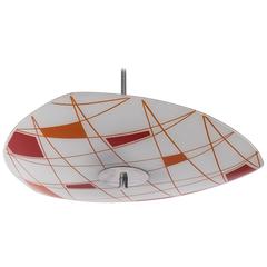 1960s Painted Glass Ceiling Light