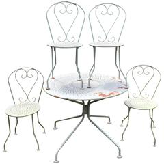 French Wrought Iron Garden Dining Set for Four 7
