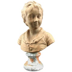 Antique Very Fine Terracotta Bust of Alexandre Brongniart, After Jean-Antoine Houdon