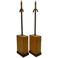 Art Deco Jacques Adnet Parchment Table Lamps, France, 1930s 3