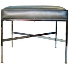 Modernist Chrome and Upholstered Stool or Ottoman by Paul Mccobb 7
