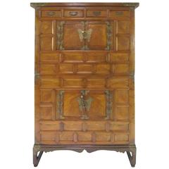 Antique 19th Century Korean Bandaji Chest on Chest with Brass Hardware 11