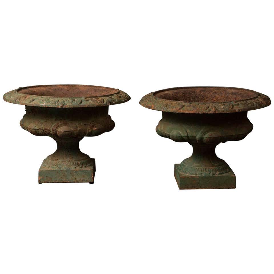 20th Century French Iron Urns For Sale at 1stDibs