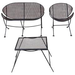 Maurizio Tempestini "Clamshell" Outdoor Lounge Chair and Loveseat with Low Table