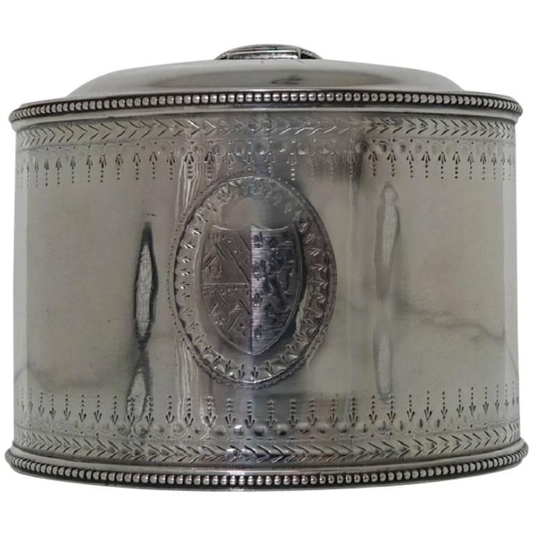 Sterling Silver Antique Tea Caddy London 1784 Andrew Fogelberg and
