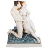 Rare Art Deco Figurine by Karl Ens "Satyr and Nude"