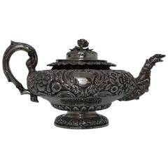 19th Century Irish George IV Antique Teapot Dublin 1832 James Fray