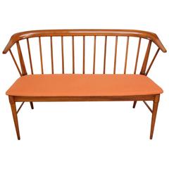 Retro Mid-Century Modern Spindle Back Bench