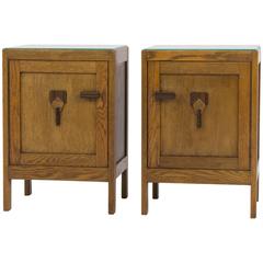 Stylish Pair of Art Deco Amsterdam School Nightstands, 1920s