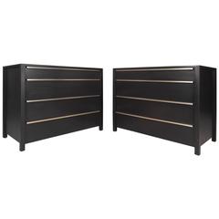 Pair of Mid-Century Modern Ebonized Chests in the Style of George Nelson 3