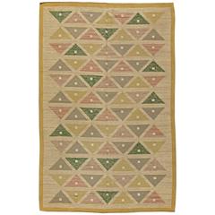 Vintage Swedish Flat-Weave Rug by Sigvard Bernadette 1
