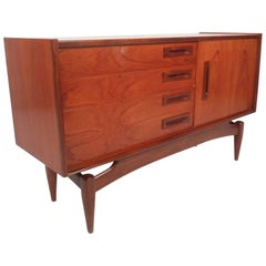 Small Mid-Century Modern Credenza with a Sculpted Base