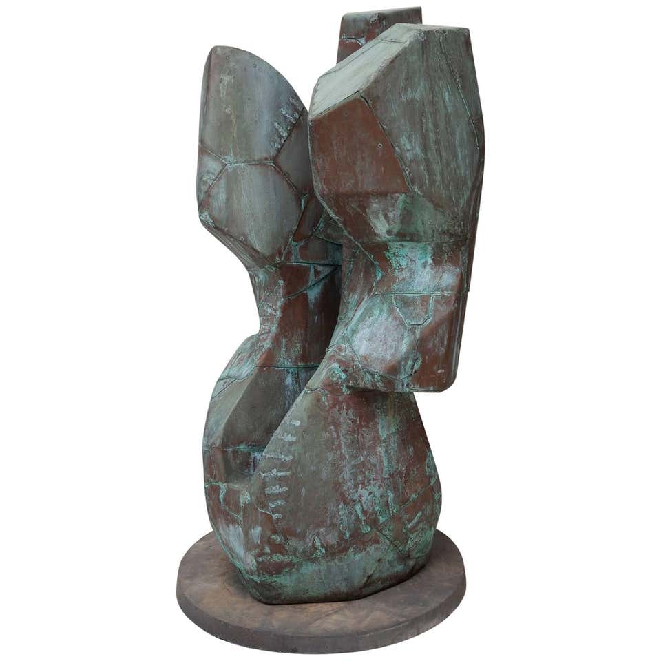 Statue Copper Texture Abstract Copper Sculpture For Sale at 1stDibs