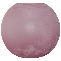 Large Pink Murano "Scavo" Glass Vase by Cenedese 1