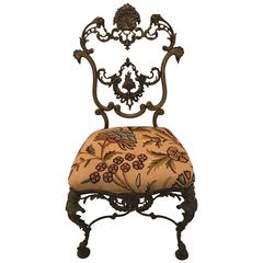 Vintage Cast Bronze Neoclassical Spanish Side Chair 10