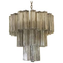 Vintage Murano Glass Tronchi Three-Tier Chandelier Venini 12