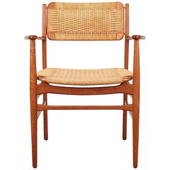 Vintage Danish Teak and Jute Rope Armchair