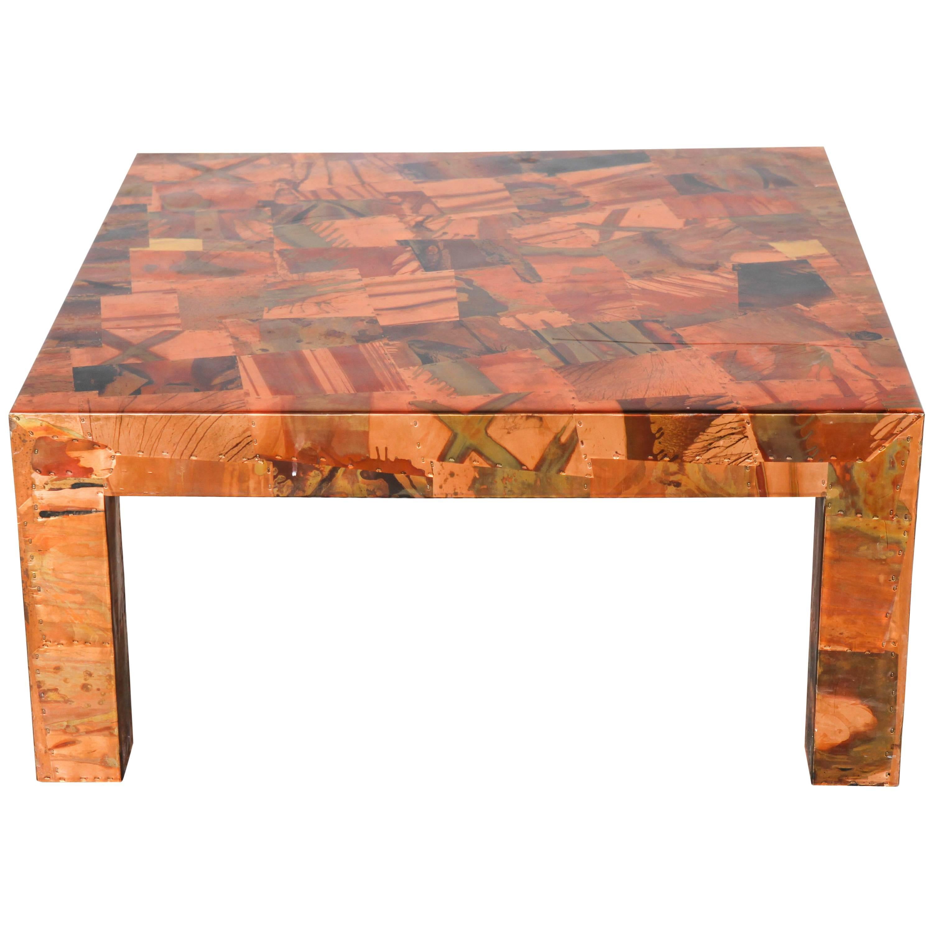 Brazilian Mid-Century Percival Lafer Hammered Metal Coffee Table