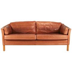 Vintage Danish Leather Sofa
