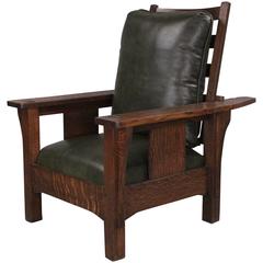 Antique Large-Scale Arts and Crafts Morris Chair, circa 1910