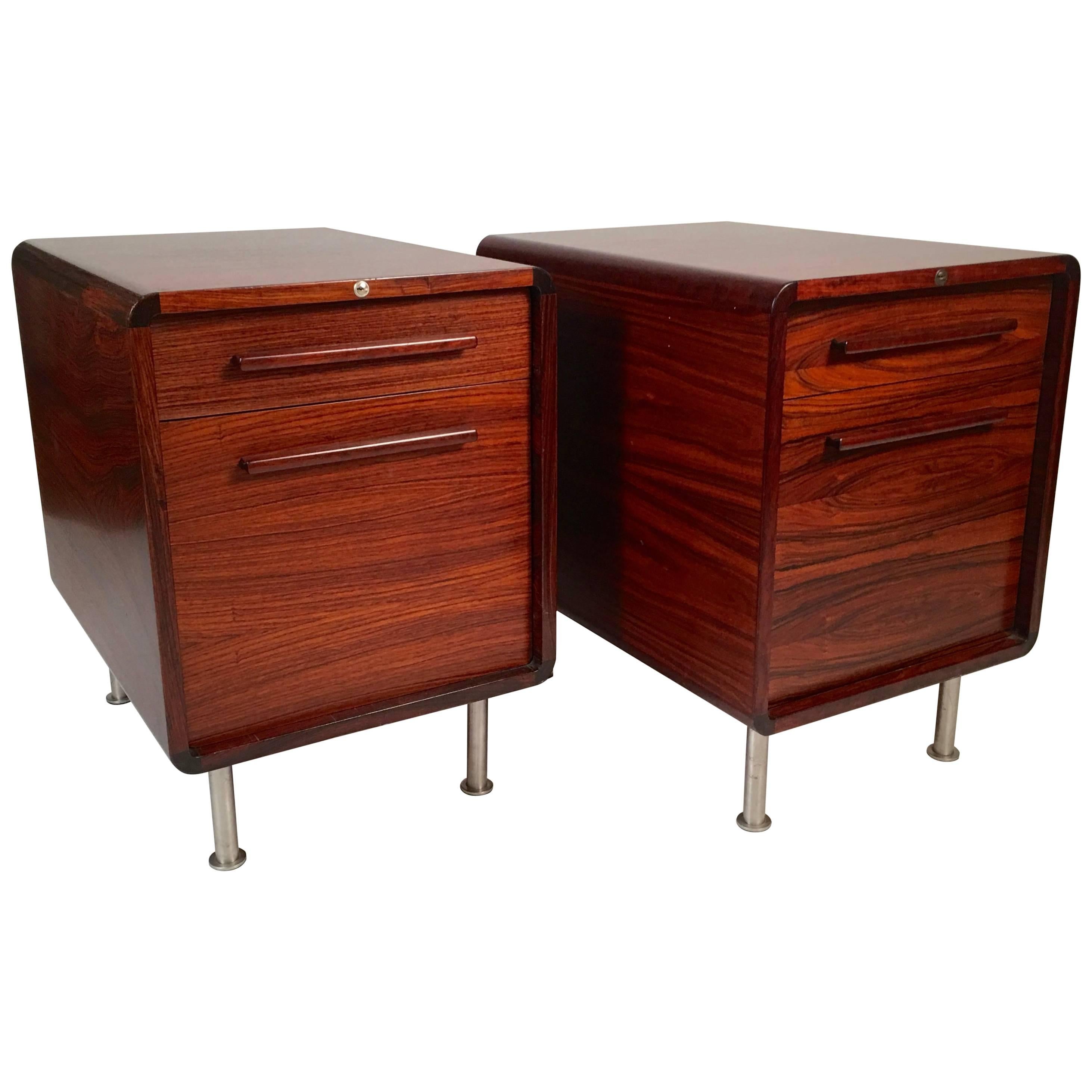 Pair of Danish Rosewood Cabinets or Nightstands