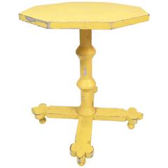Antique Yellow Painted Country Side Table