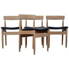 Beautiful Set of Four Dining Chairs in Solid Oak, Danish Design