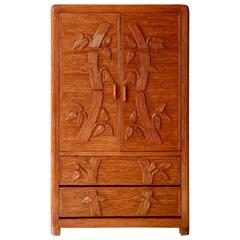 1980s Italian Cabinet in Bamboo Veneer
