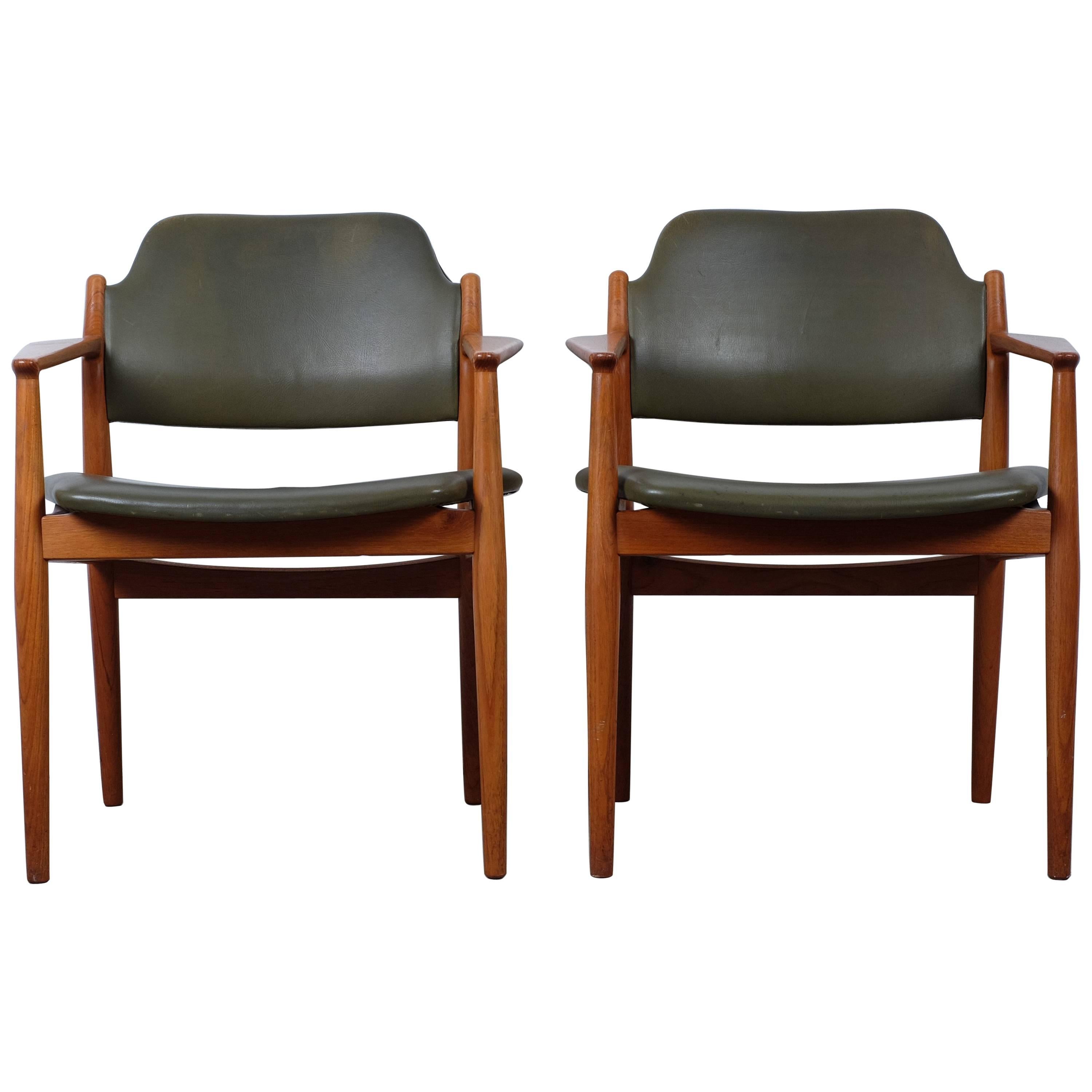 Set of Two Arne Vodder Armchairs in Teak, Model '62A' from Sibast