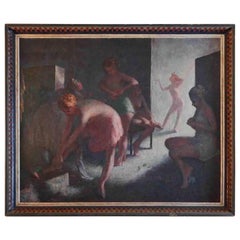 "Vestirse para el ballet", gran y evocadora obra maestra pintada por Stull, 1953