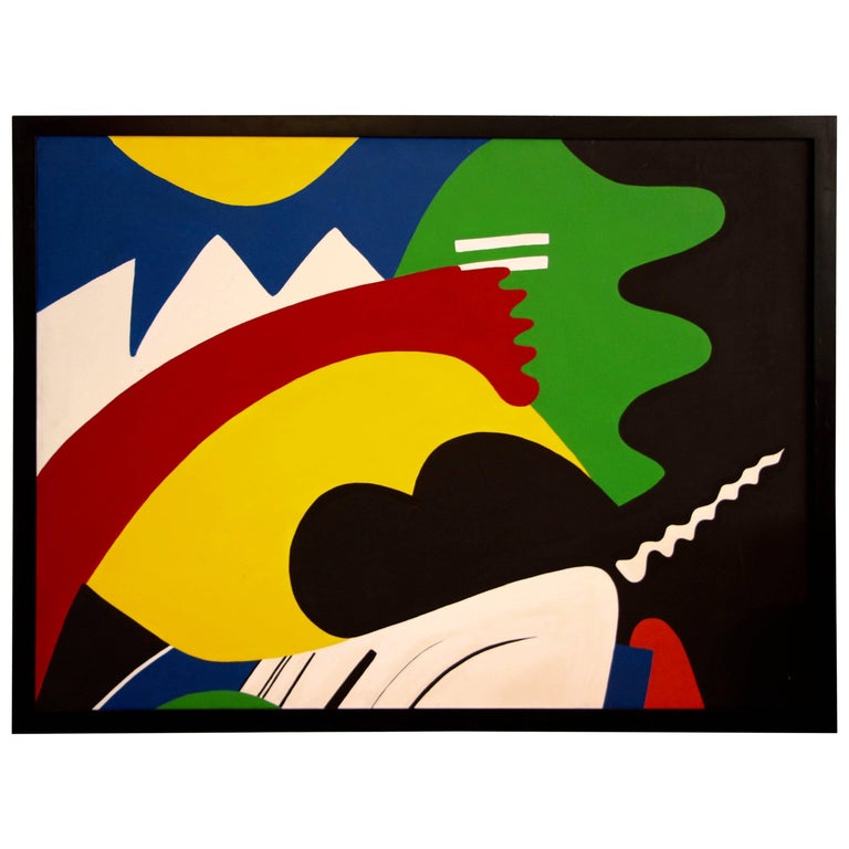 Vibrant Abstract on Canvas For Sale at 1stDibs