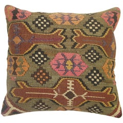 Tribal Turkish Kilim Pillow 15'' x 16''