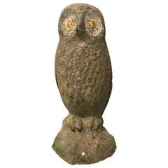 Early 20th Century English Stone Owl Figure
