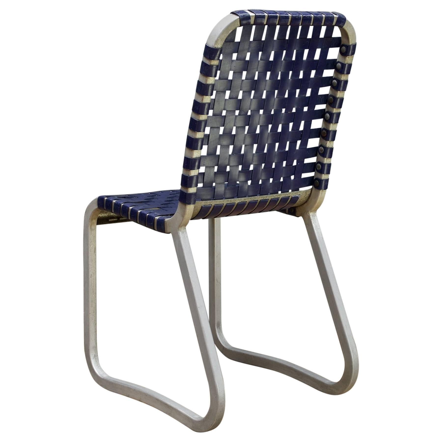 Pittsburgh Range Company Blue and Aluminium Side Chair For Sale