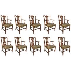 Set of Ten George III Style Mahogany Dining Chairs