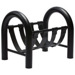 Tubular Magazine Rack by Another Human, Contemporary, Metal and Leather