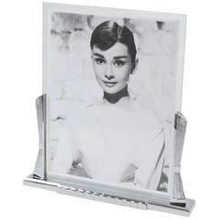 Large French Art Deco Modernist Chrome Picture Photo Frame, circa 1930s 4