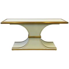 Brass and Lacquer Console Table by Mastercraft