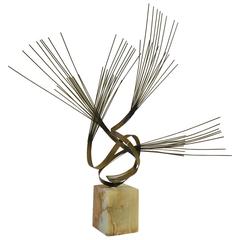 Gilded Steel and Onyx Tabletop Sculpture by Curtis Jeré 6